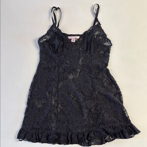 *Victoria's Secret Sleep Lace Nightgown Camisole Pajama Black Size L
